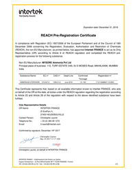REACH Registration Certificate