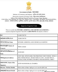 Import Export Code (IEC) Certificate